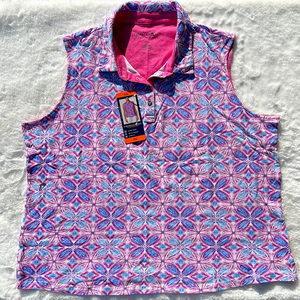 NWT Caribbean Joe Sleeveless Polo